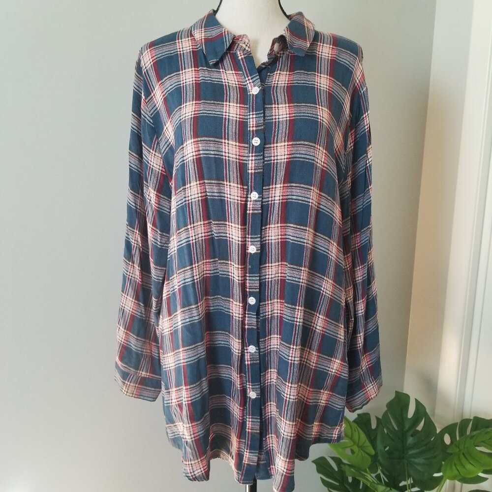 Boho Jane oversized plaid flannel S - Picture 2 of 8